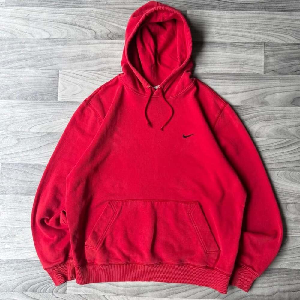 Nike The Athletic Dept. Hoodie Size M Red Pullover Sweatshirt Y2K